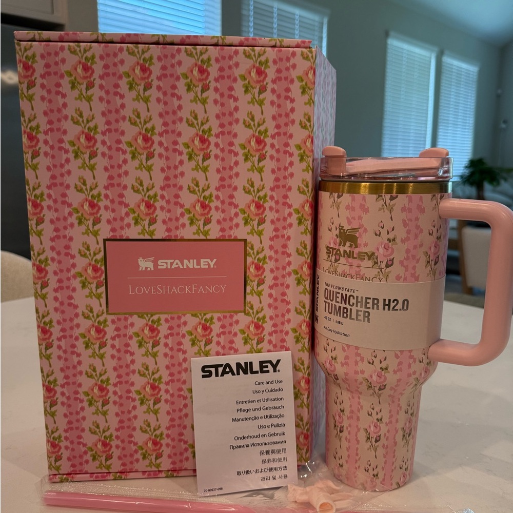 LoveShackFancy Pink Floral Stanley Tumbler